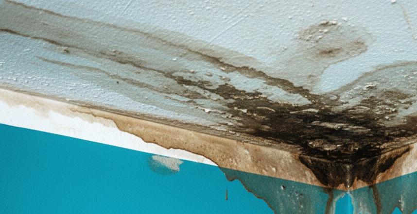 An image of a roof with leak