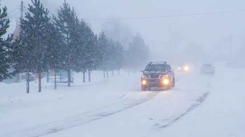 Car in a Winter storm