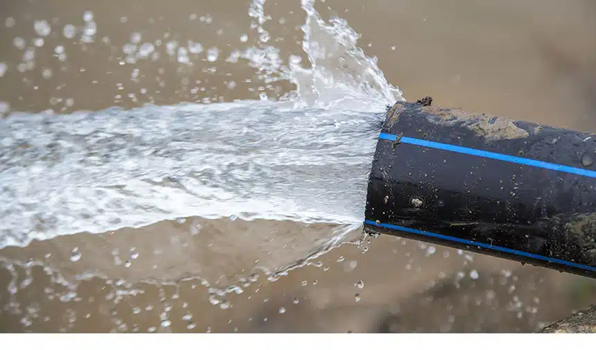 A water coming out from a pipe