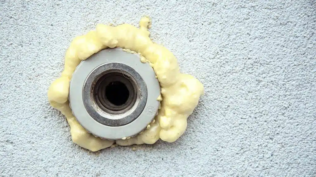 Foam insulation on plumbing