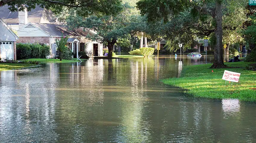 Flood caused by outlet damage