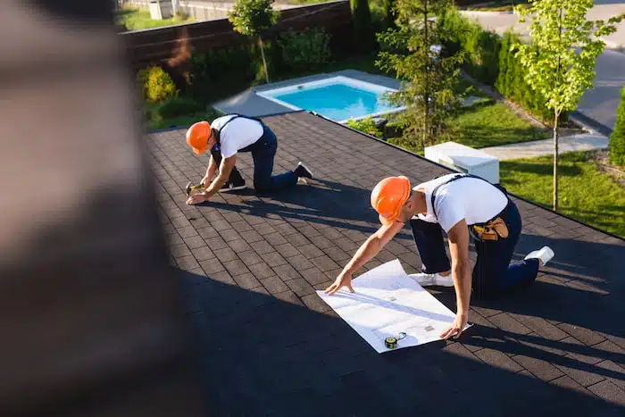 Storm guard roofers in sarasota for initial inspection on site