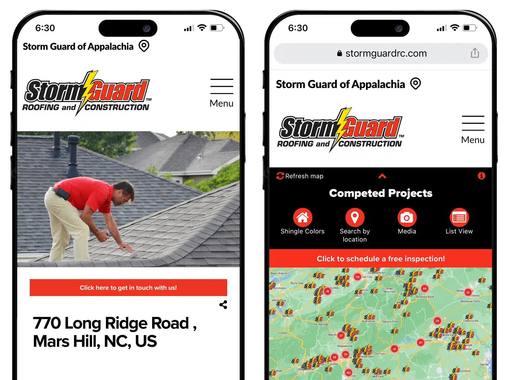 Storm Guard of Appalachia, NC roofing projects sample