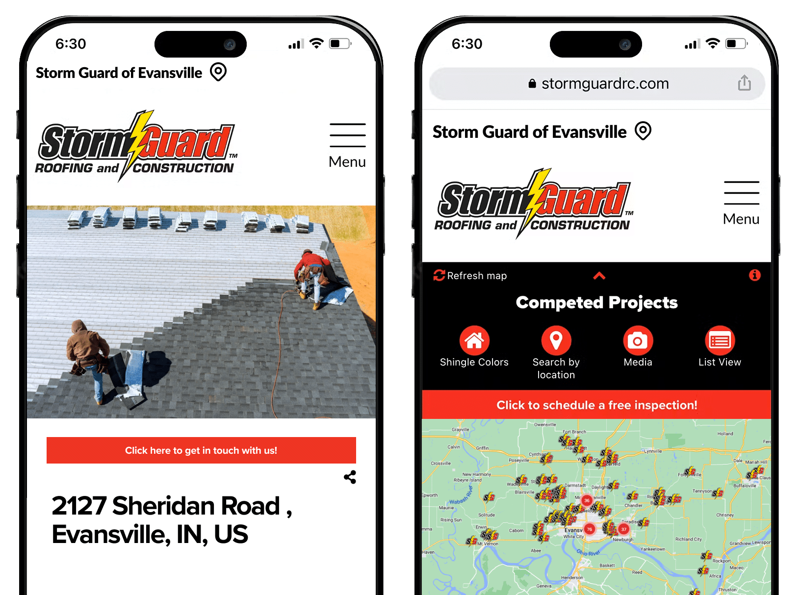 Storm Guard of Evansville, IN roofing projects sample