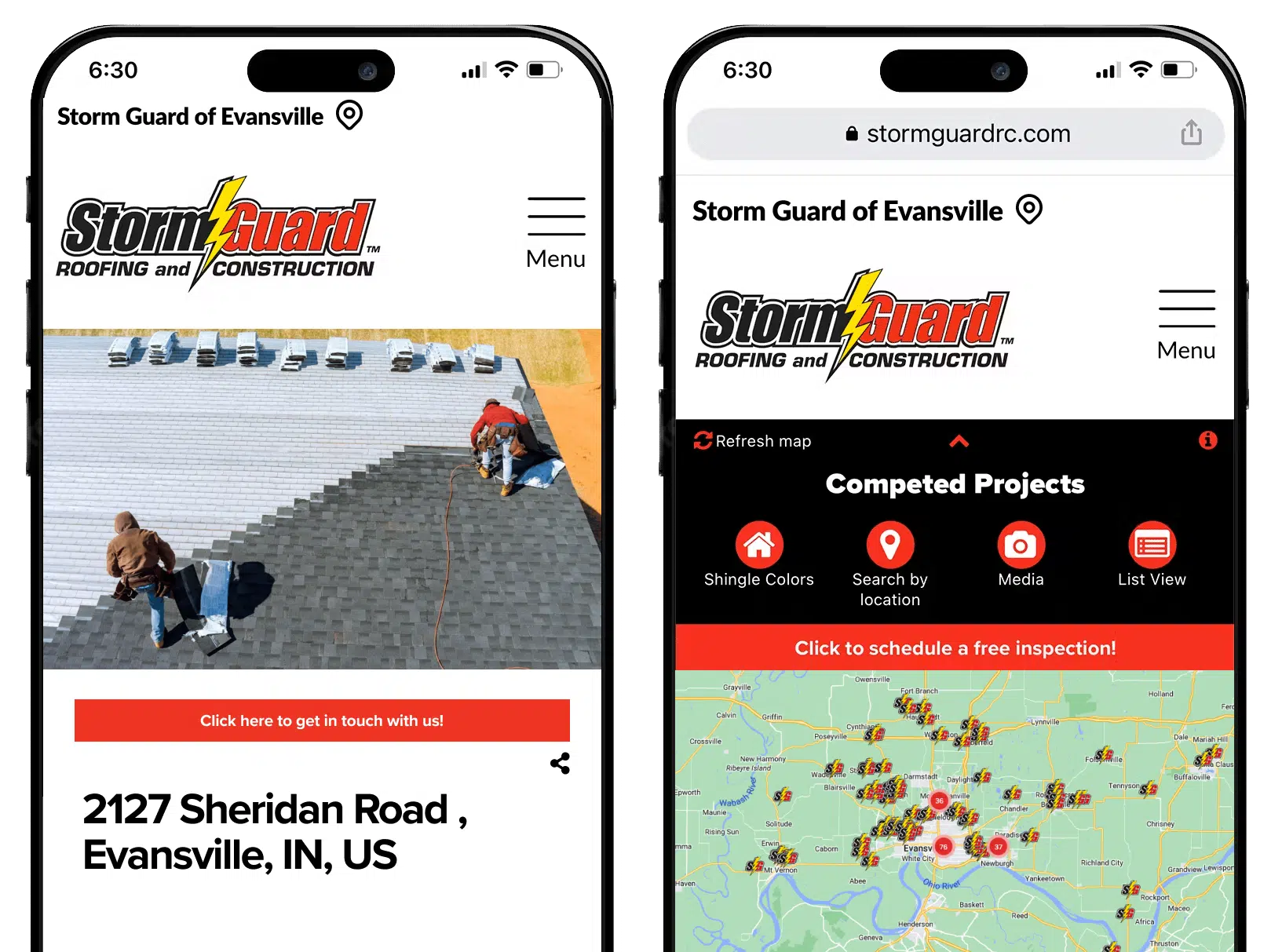 Storm Guard of Evansville, IN roofing projects sample