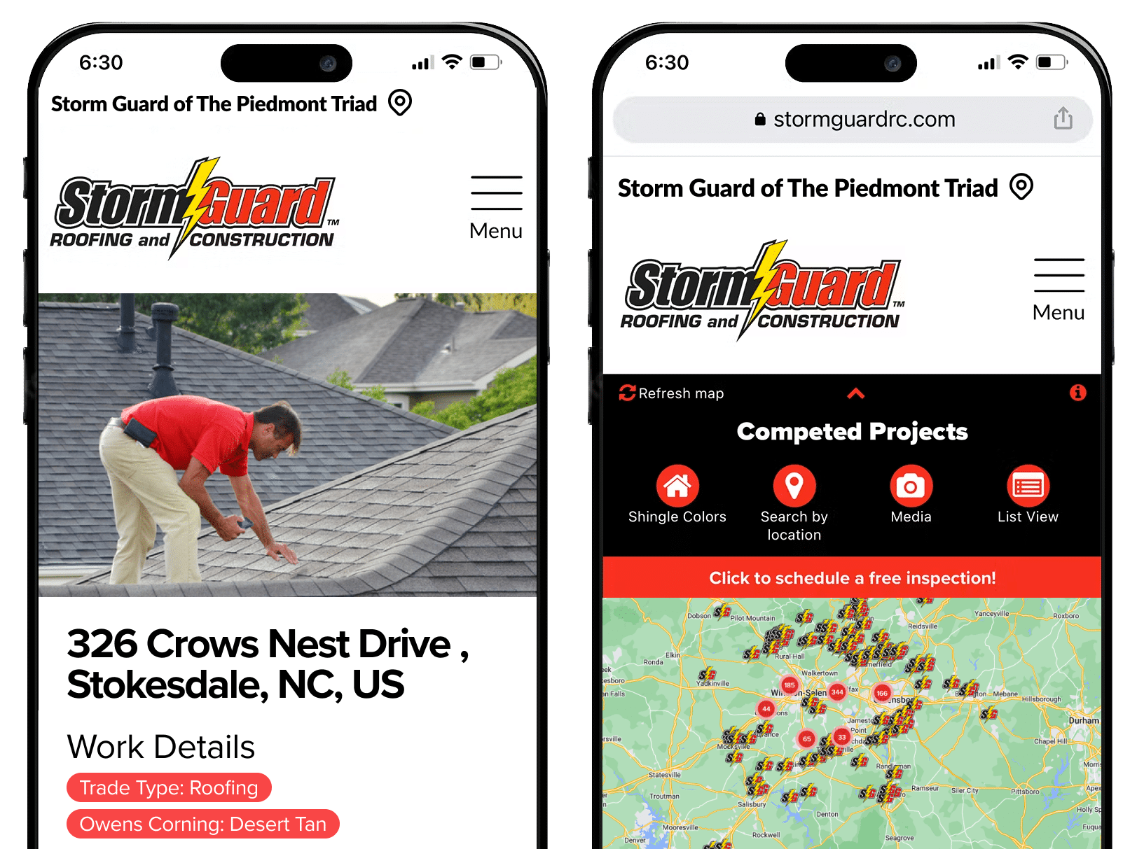 Storm Guard of The Piedmont Triad  roofing projects sample