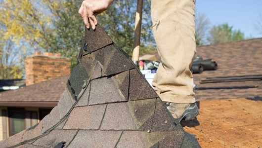 Man doing a roof inspection