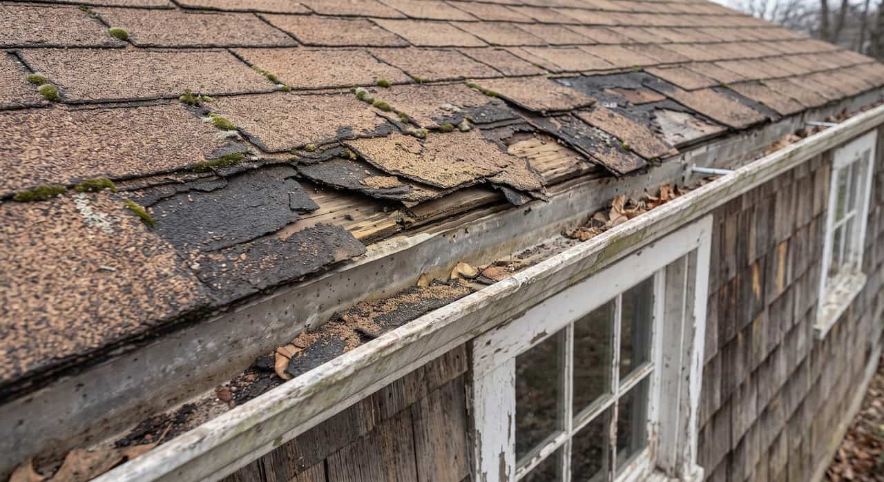 Aging Three-tab Shingles